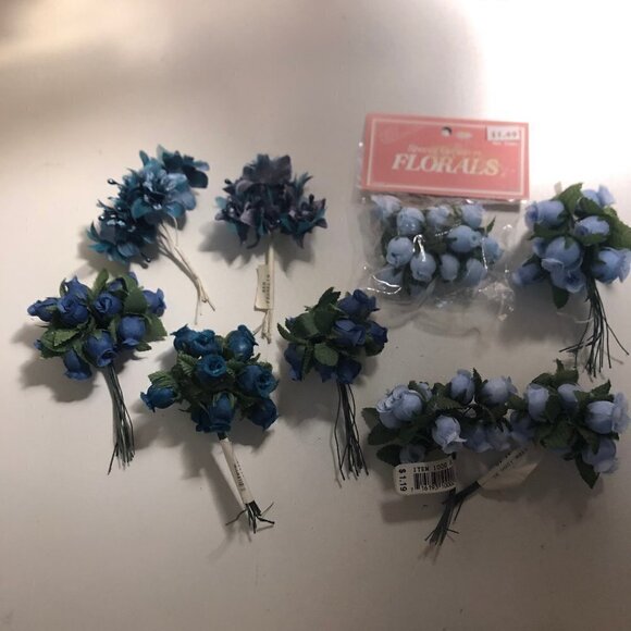Mini Craft Roses Flowers Weddings Showers - Blue #2556 - Picture 2 of 6